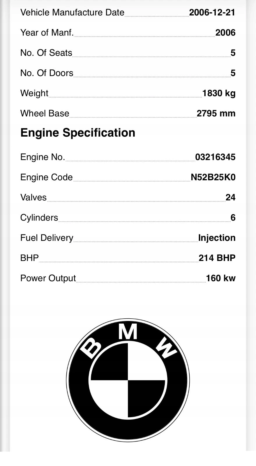 Moteur N52 B25 AF — vue 12